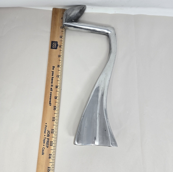 Vintage Matthew Hilton Cast Silver Tone Aluminum Postmodern Candlestick Holder - Picture 8 of 11